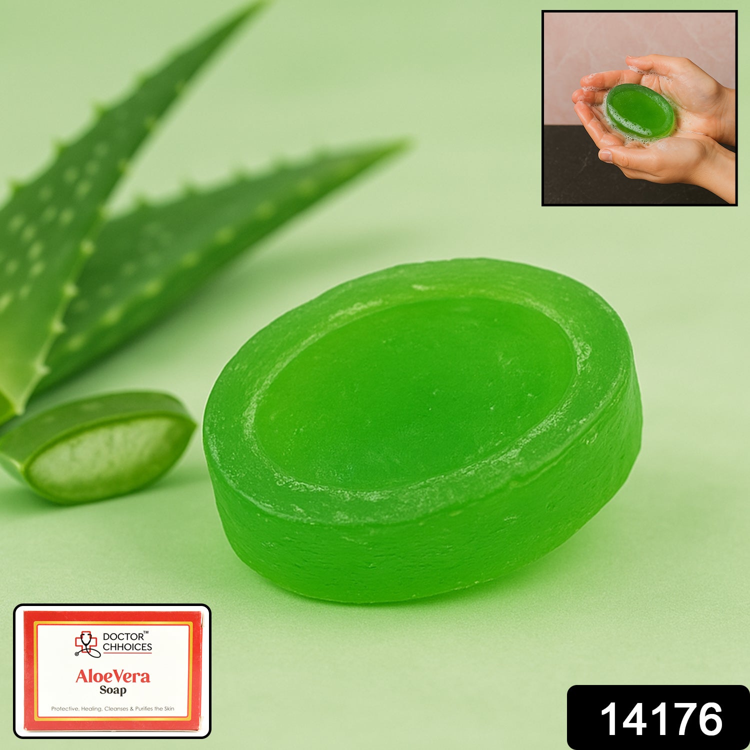 Doctor Chhoices Premium Aloe Vera Herbal Bath Soap (1 Pc)