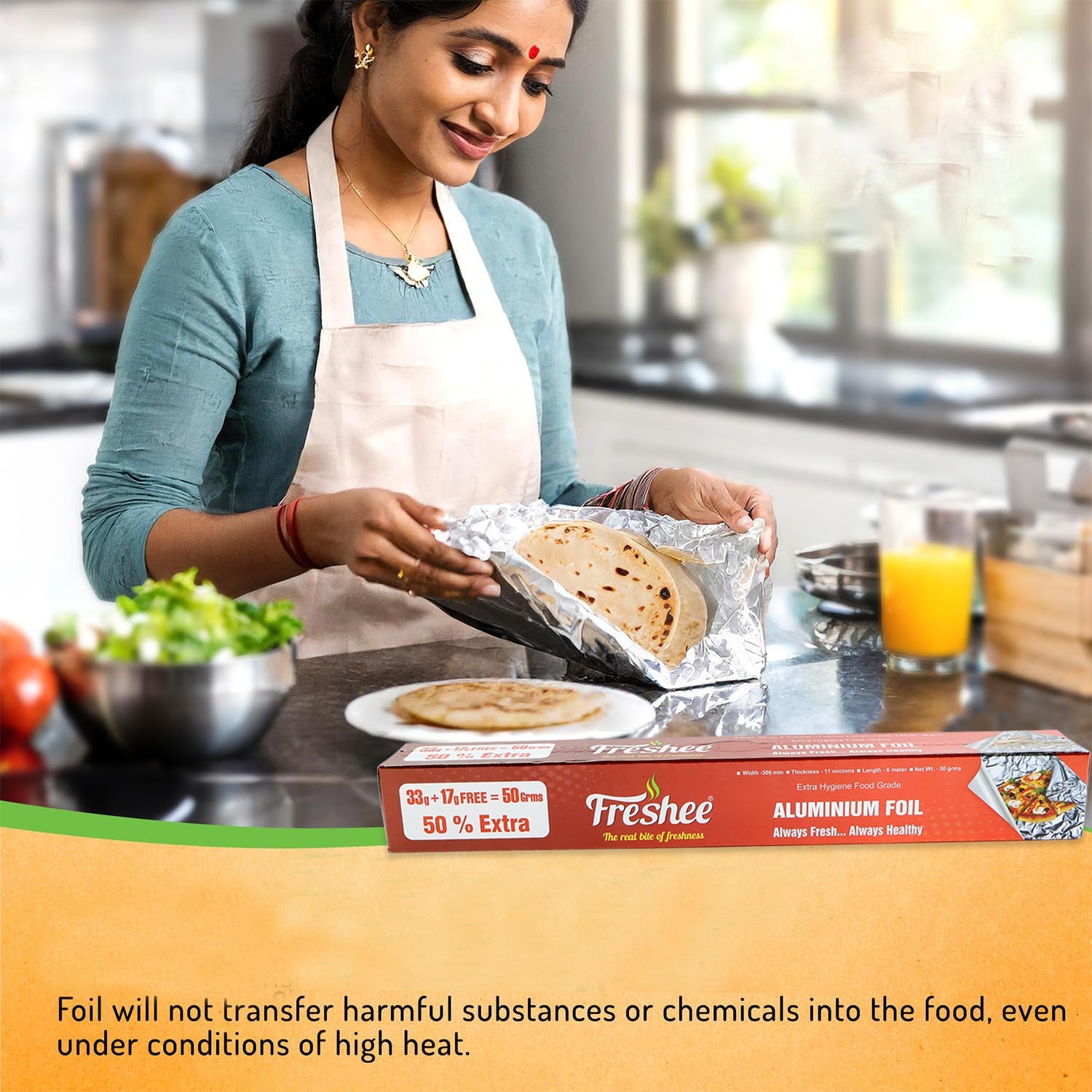 Freshee Premium Aluminium Foil — Twin Pack 2 Pc (Net 50 g each)