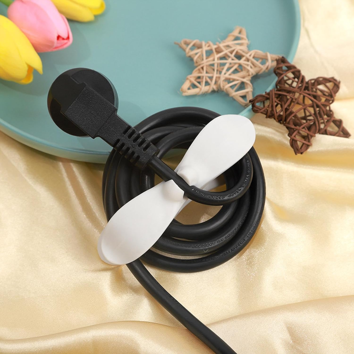 12657 Power Plug Holder Organizer For Appliances Tidy Cord Winder Cable Organizer Self Adhesive Wire Wrap Holder For Coffee Maker Pressure Cooker Etc (1 Pc  8x3 Cm)