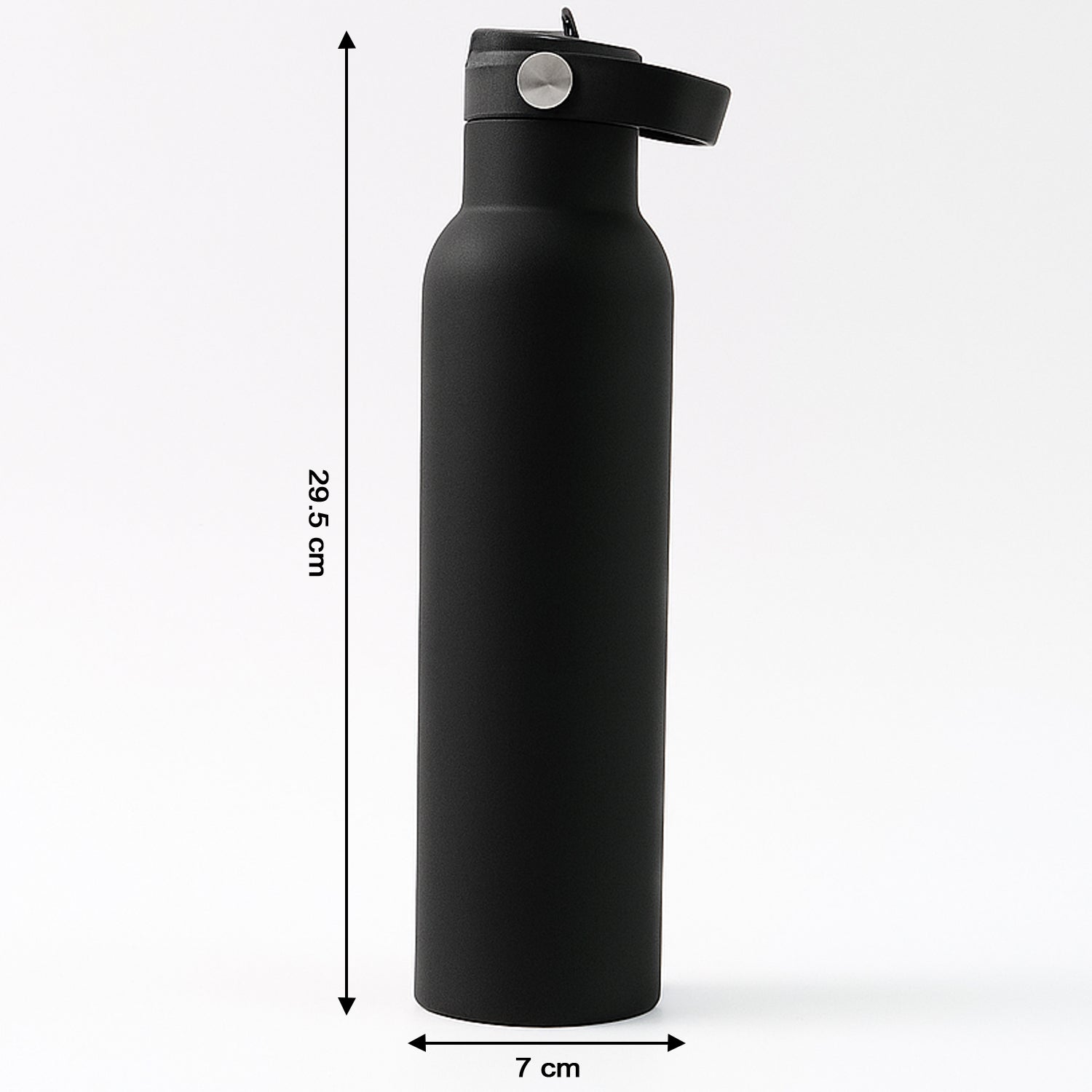 Stainless Steel Water Bottle With Carry Strap  Built-in Straw 1000ml Approx (1 Pc)