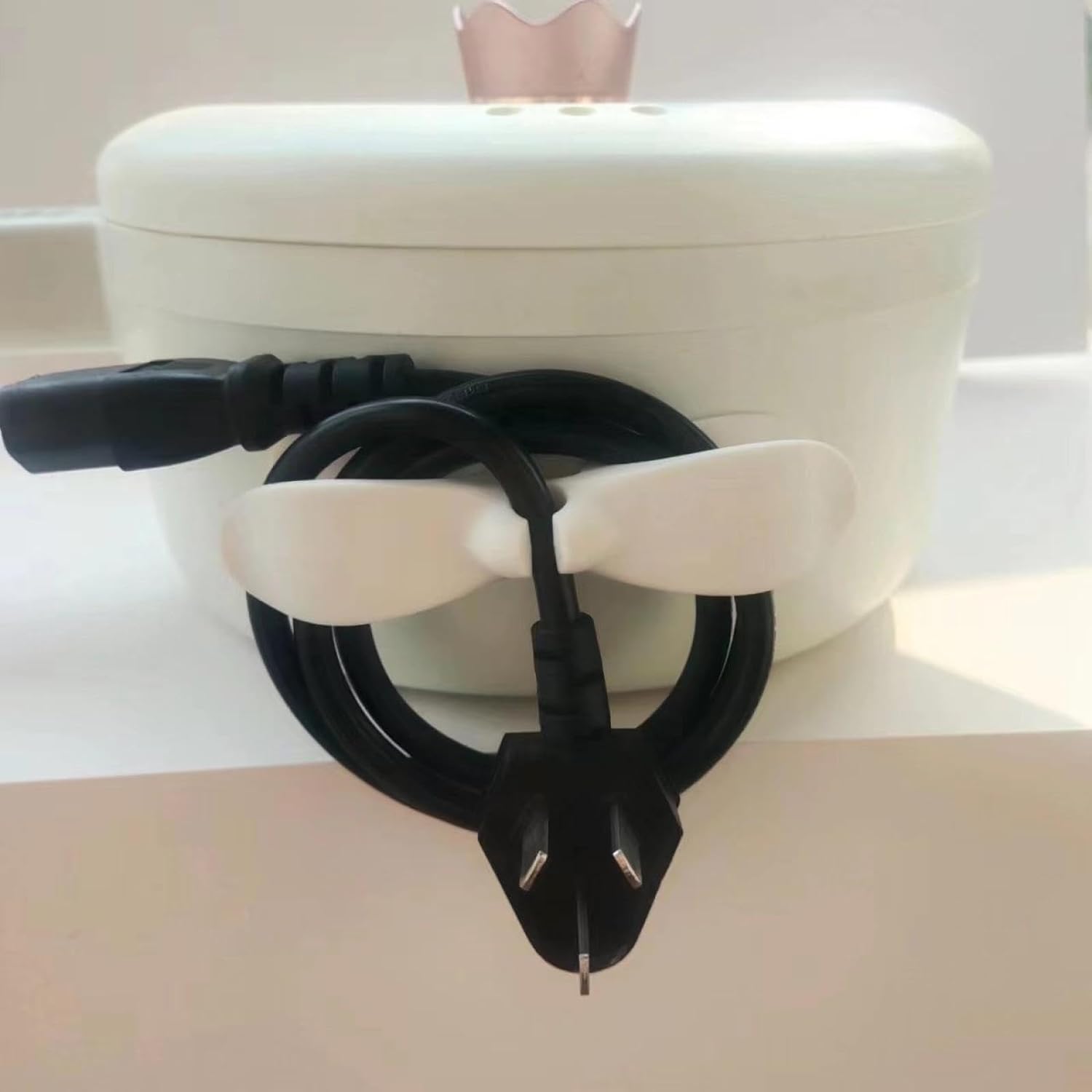 12657 Power Plug Holder Organizer For Appliances Tidy Cord Winder Cable Organizer Self Adhesive Wire Wrap Holder For Coffee Maker Pressure Cooker Etc (1 Pc  8x3 Cm)