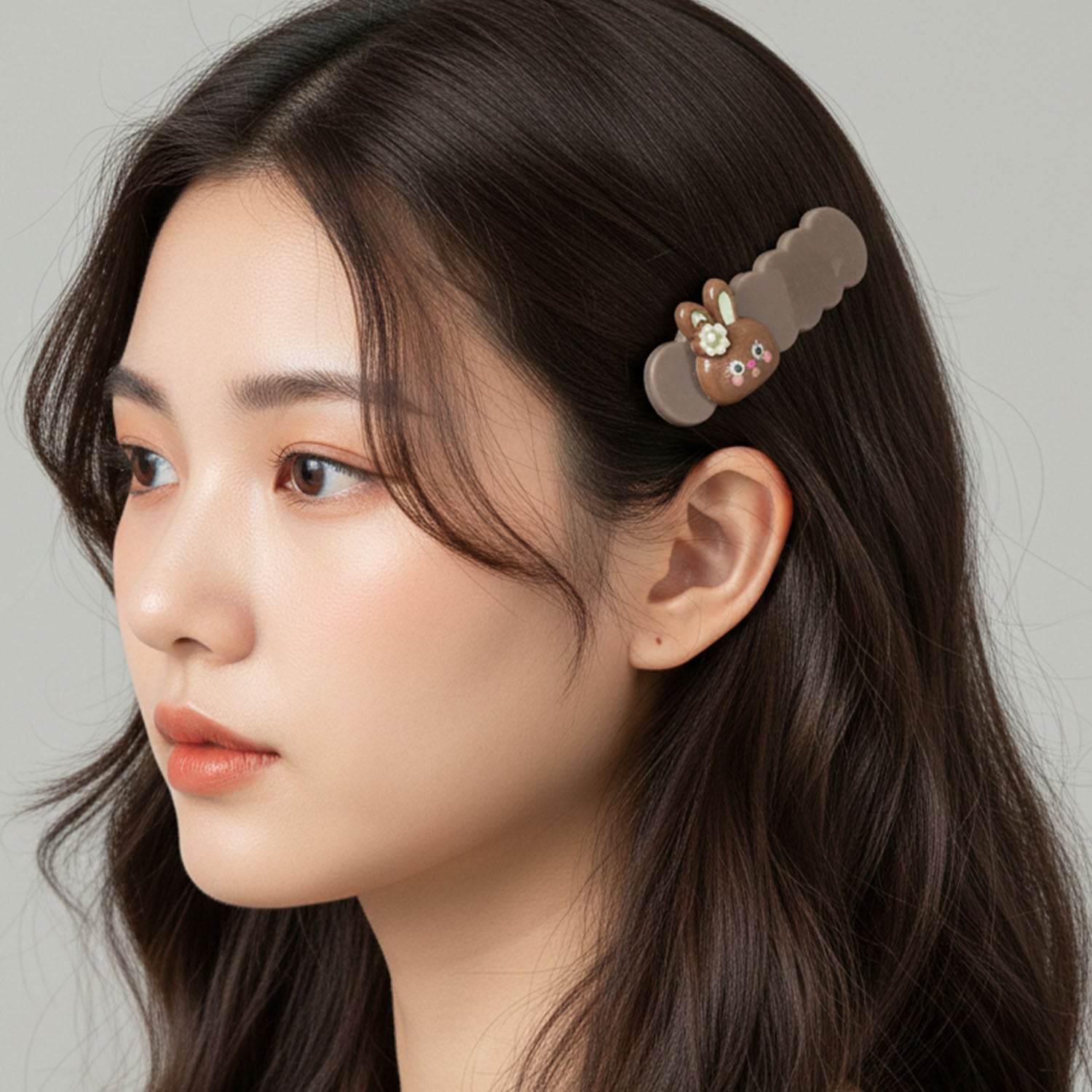 Cute Bunny Cartoon Decorative Hair Clips Set (4 Pc)