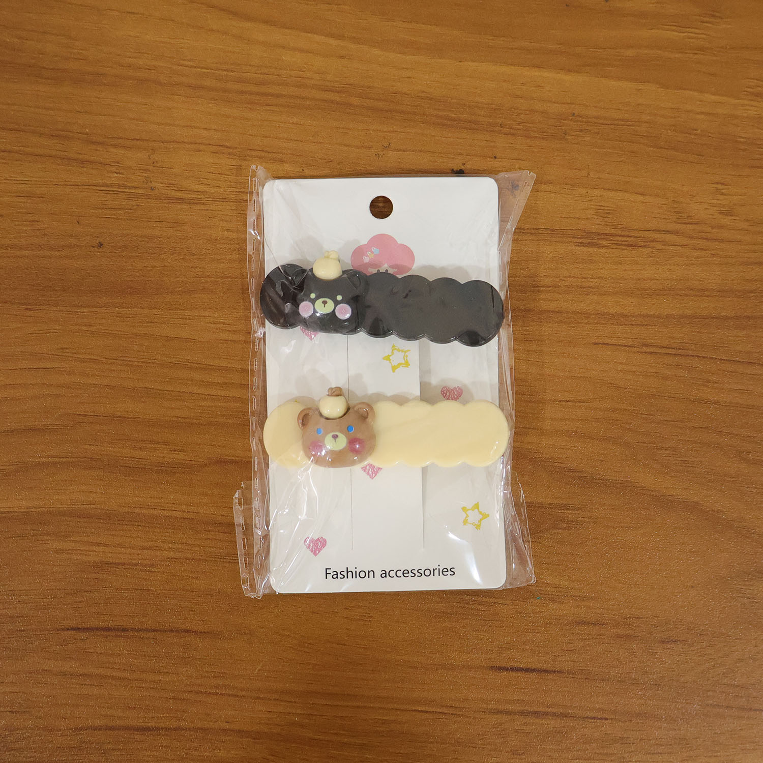 Cute Teddy Hair Clips Set (2 Pc)