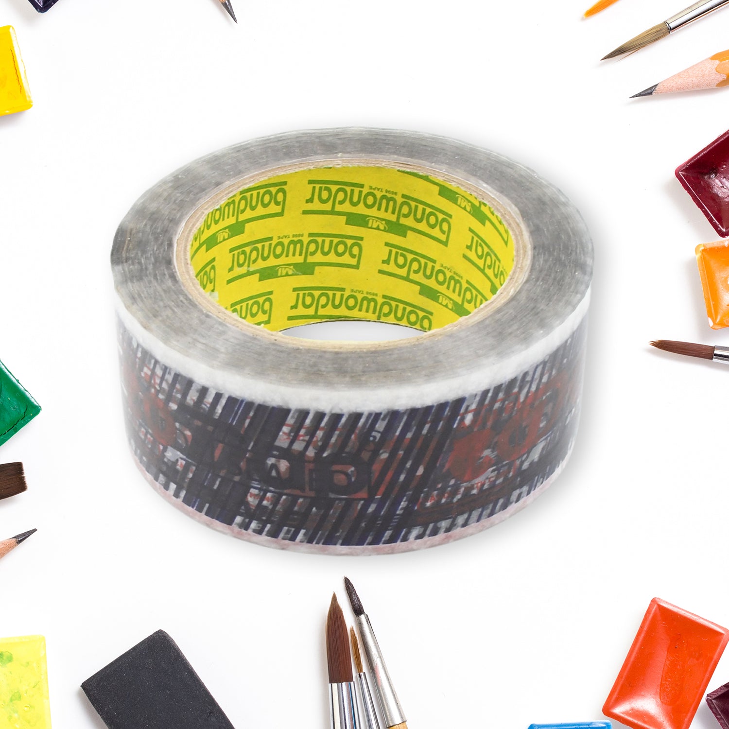 8558 Deodap Printed Transparent Strong Adhesive Packaging Tape For Multipurpose Use Packing Adhesive Tape Office Product (2 Inch X 120 Mtr.)