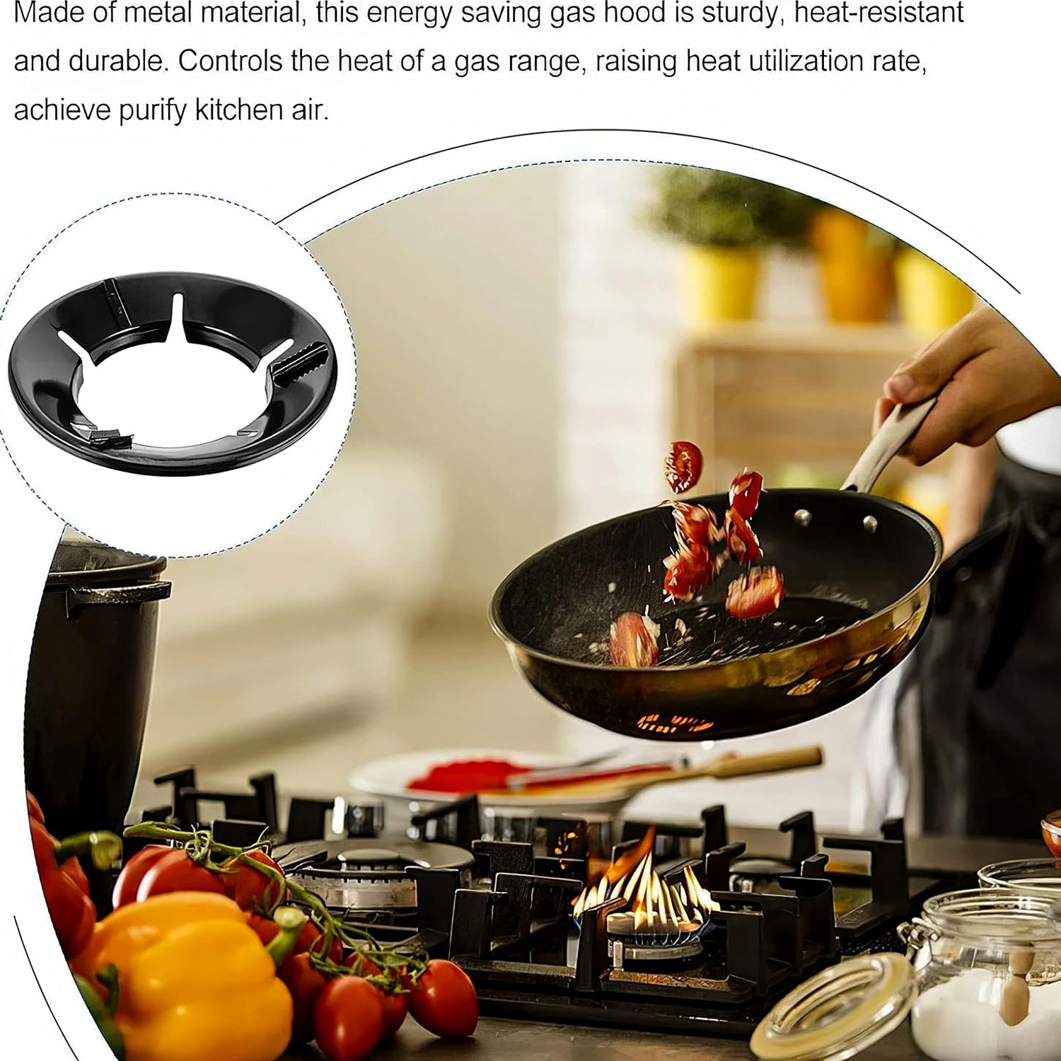 Gas Stove Flame Protector Ring (25 x 25 cm, 1 Pc)