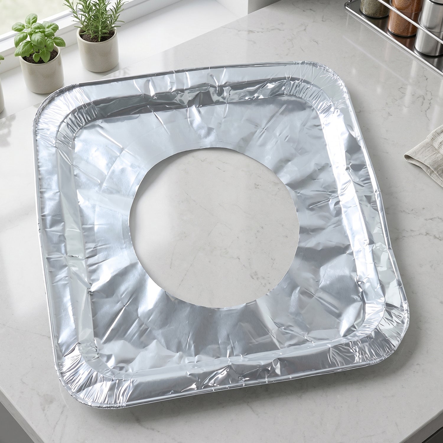Aluminium Gas Stove Protector Covers (10 Pc, 23x23 cm)