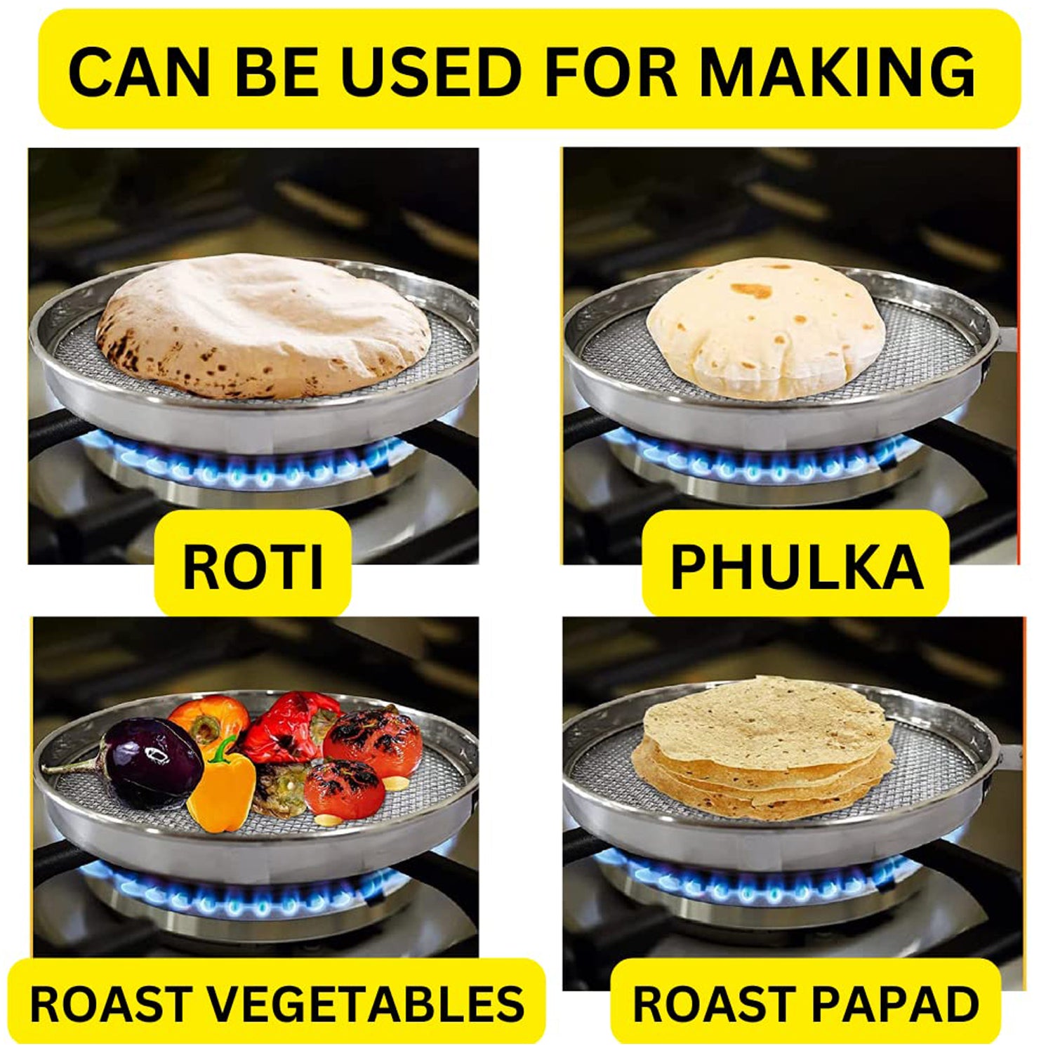 7119 Steel Roaster Grill Jali For Papad Tandoor  Chapati Roast Use ( 1 Pc )