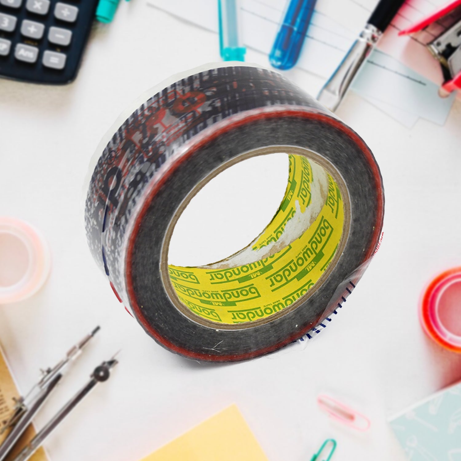 8558 Deodap Printed Transparent Strong Adhesive Packaging Tape For Multipurpose Use Packing Adhesive Tape Office Product (2 Inch X 120 Mtr.)