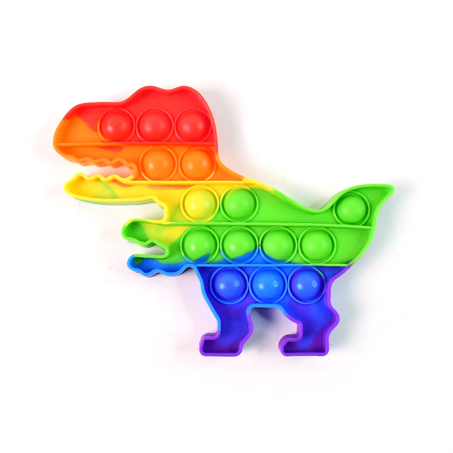 Dinosaur Shaped Rainbow Pop It Fidget Toy (1 Pc)