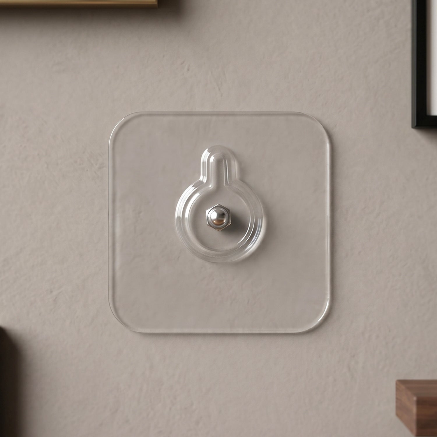 Round Transparent Self Adhesive Utility Wall Hook (1 Pc)