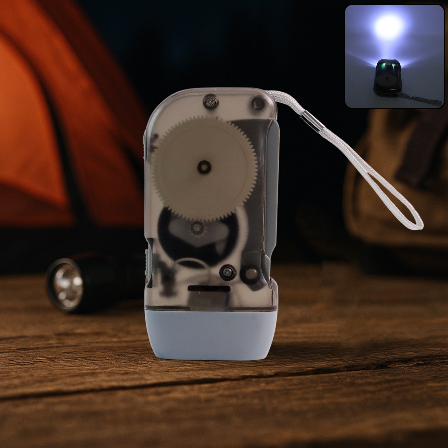 3 Led Hand Press Torch Hand Crank Flashlight Hand Pressing Flashlight Traveling Torch Light Manual Generator Battery-free Flashlight (1 Pc)