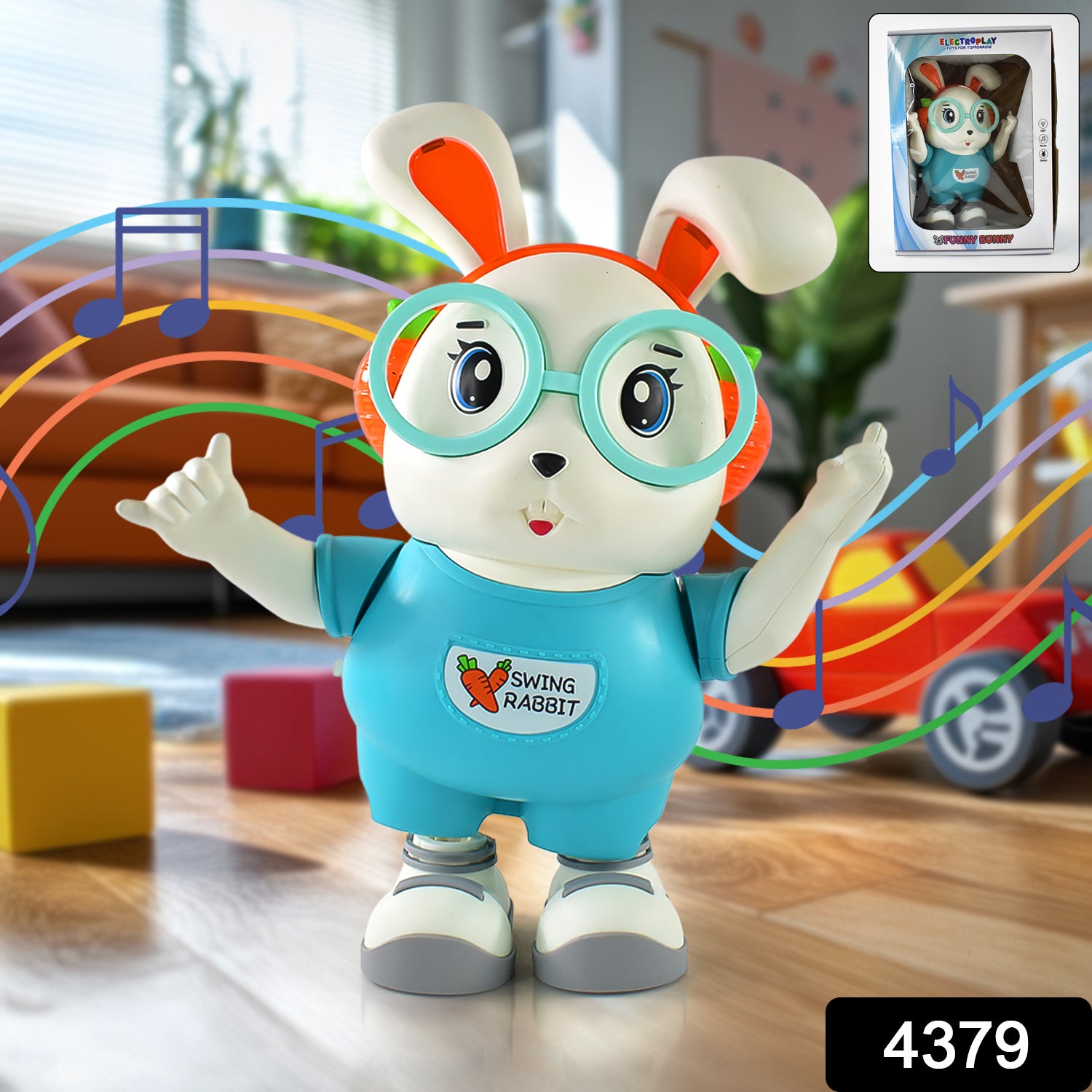 Singing Rabbi Toy Swing Rabbit Musical Dancing Toy Interactive Bunny With Lights Sounds ...