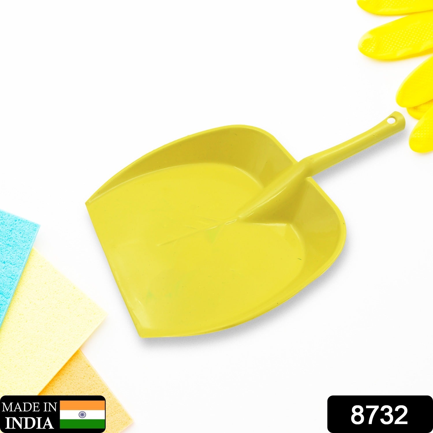 8732 Dustpan With Long Handle Dust Collection Dust Pan Tray For Kitchen Home Office Bathroom Etc (1 Pc  Multicolor )