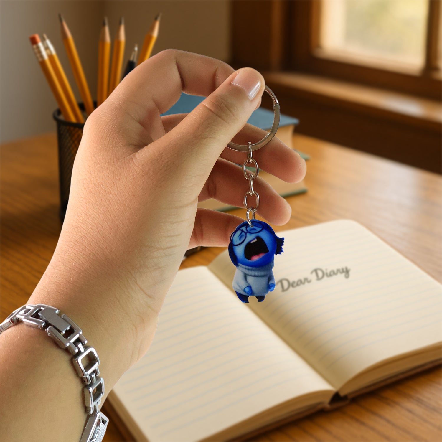 Cute Cartoon Character Girl Keychain For Kids Bags  Stationery