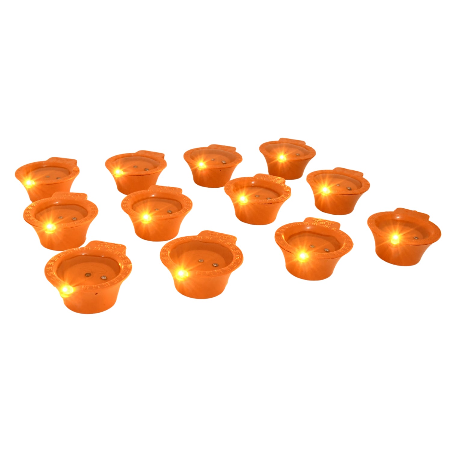 Flower Water Sensor Diyas For Diwali Decoration (12 Pcs Set)