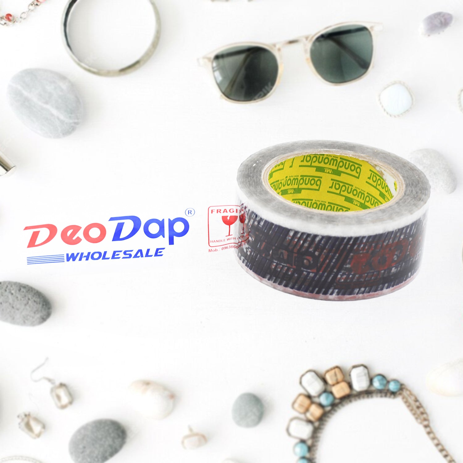 8558 Deodap Printed Transparent Strong Adhesive Packaging Tape For Multipurpose Use Packing Adhesive Tape Office Product (2 Inch X 120 Mtr.)