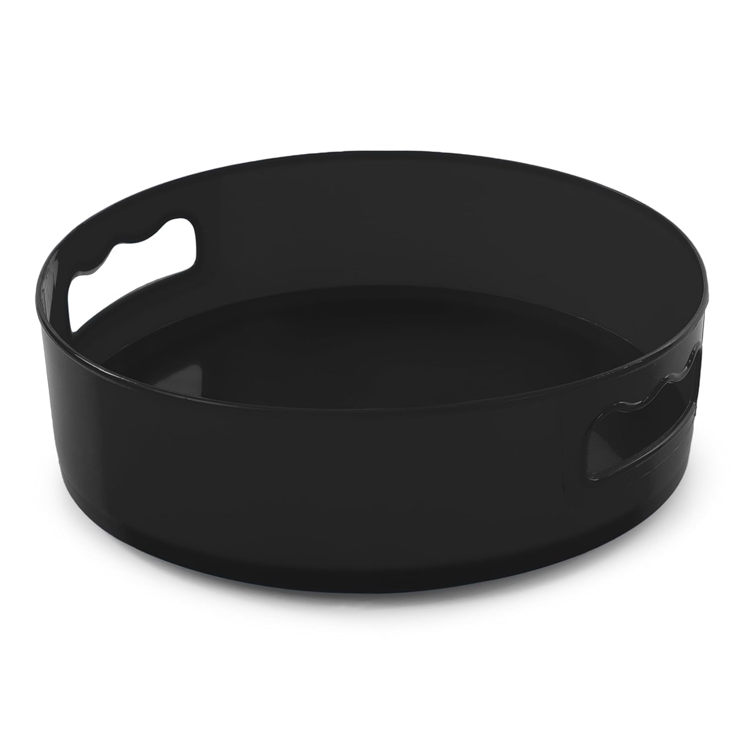 Top-down view of the rotating storage tray with integrated handles.