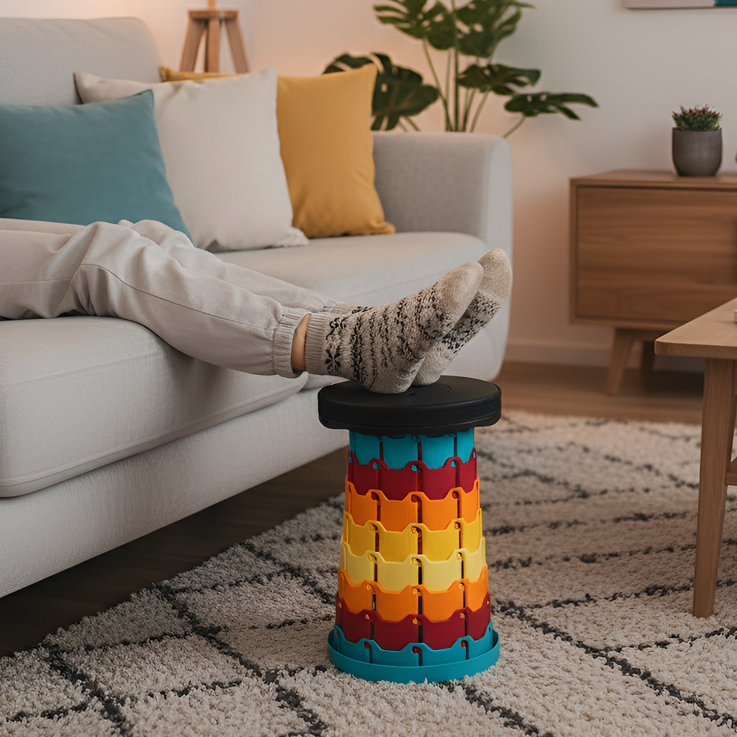 Collapsible Stool with Handle for Portable Seating (44x25.5 cm) – Tarika’z