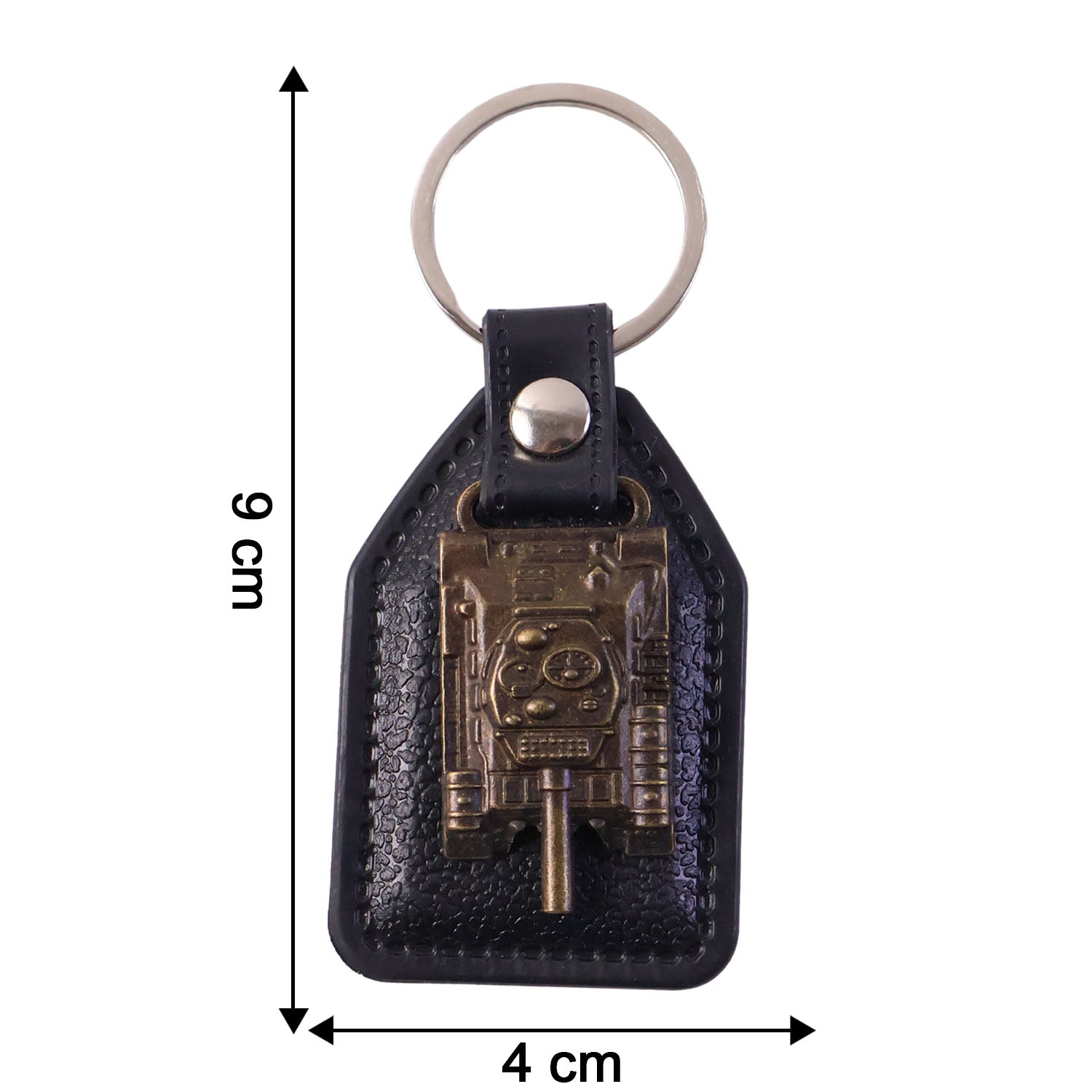 Premium Military Tank Design Leather Finish Keychain (1 Pc)