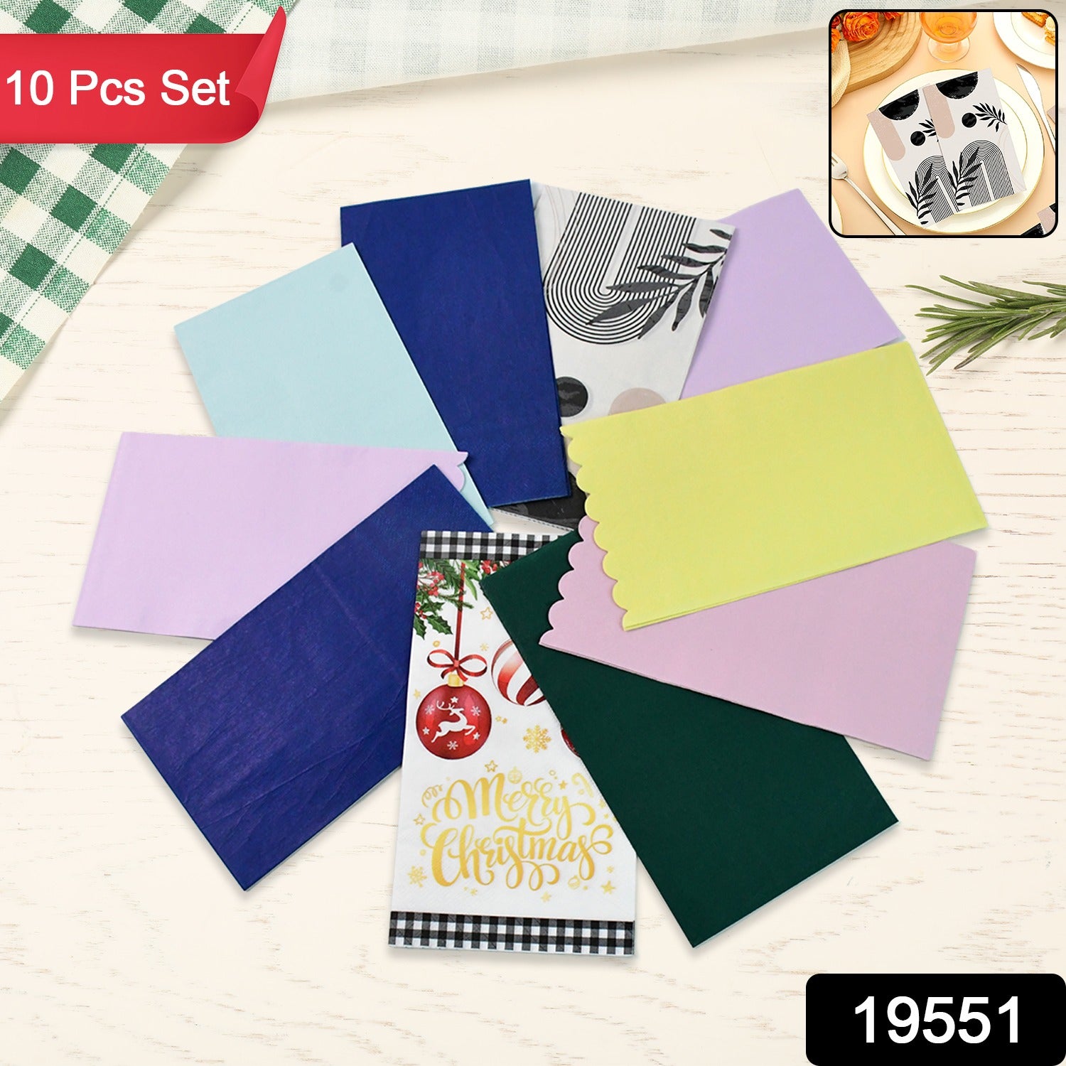 Multi-color  Printed Disposable Food Wrapping Paper Set (10 Pc)