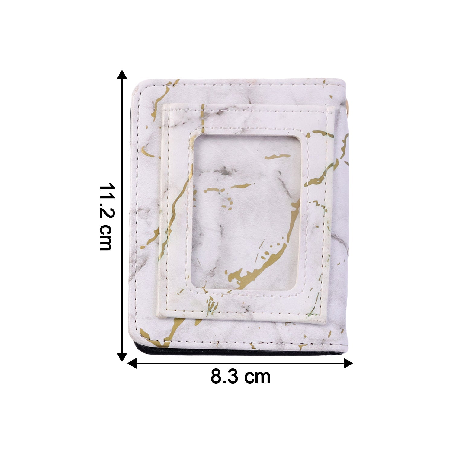 Compact Marble Finish Snap Button Card Holder Wallet (1 Pc)