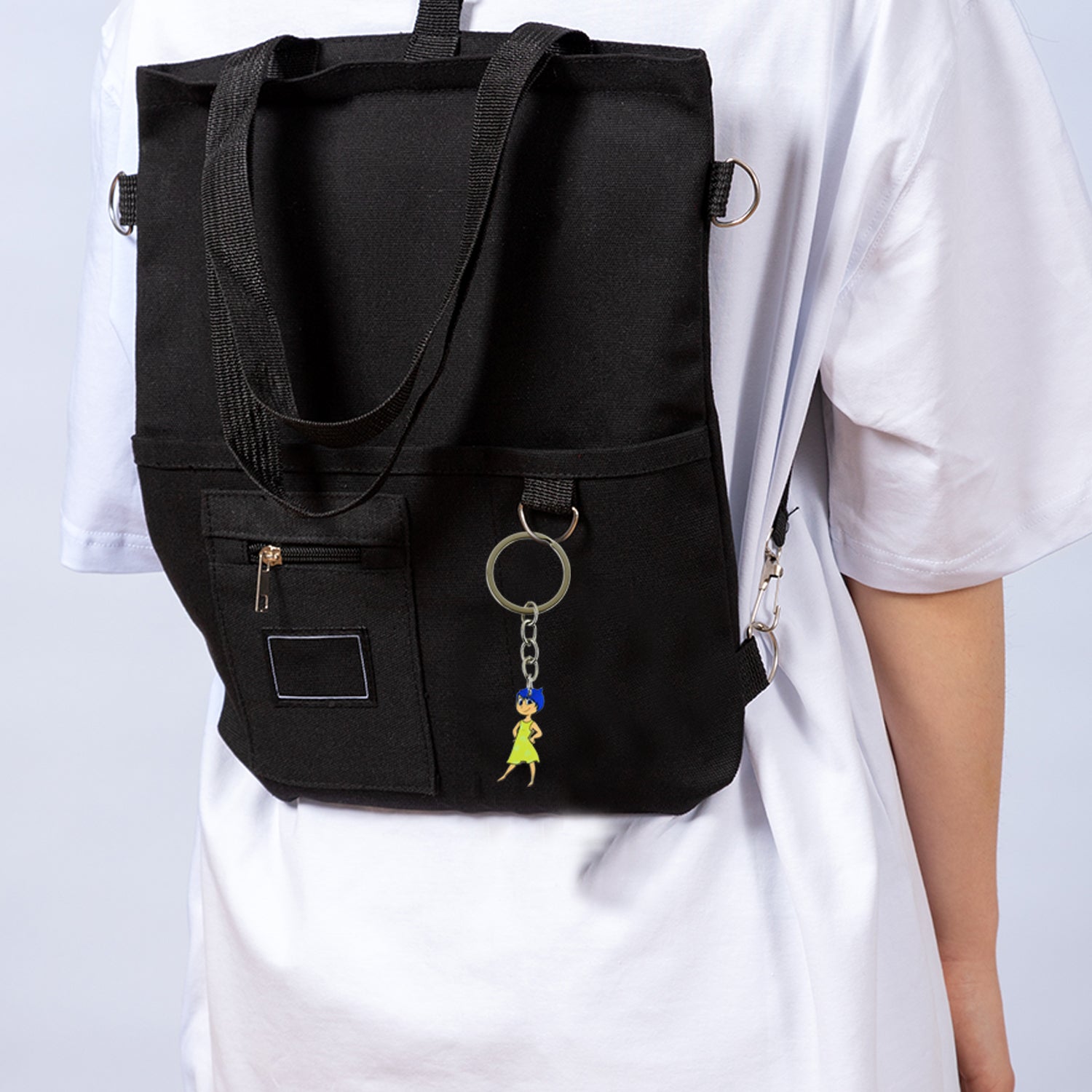 Cartoon Character Soft Pvc Keychain With Haired Girl Design (1 Pc)