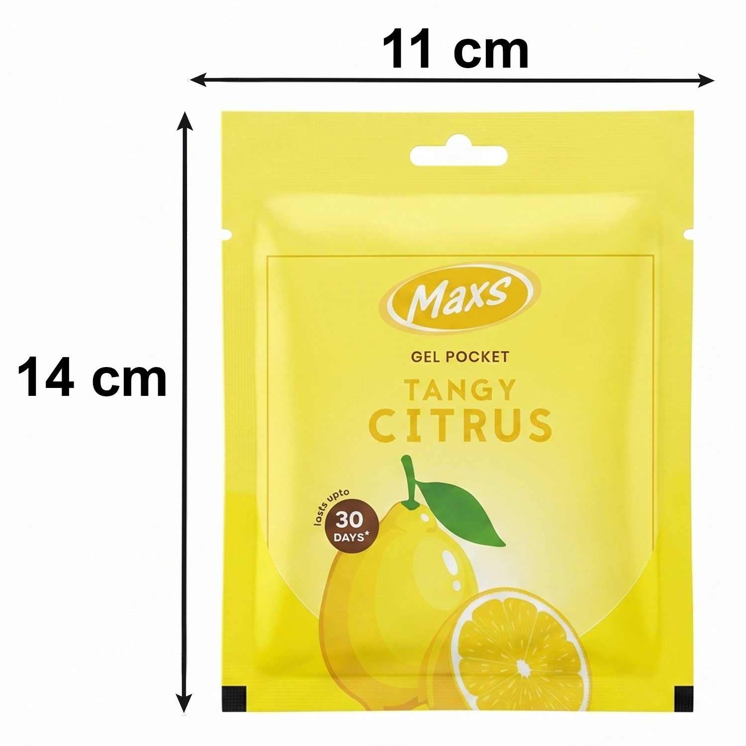 Maxs Tangy Citrus Gel Air Freshener Pocket Long Lasting 10 Gm