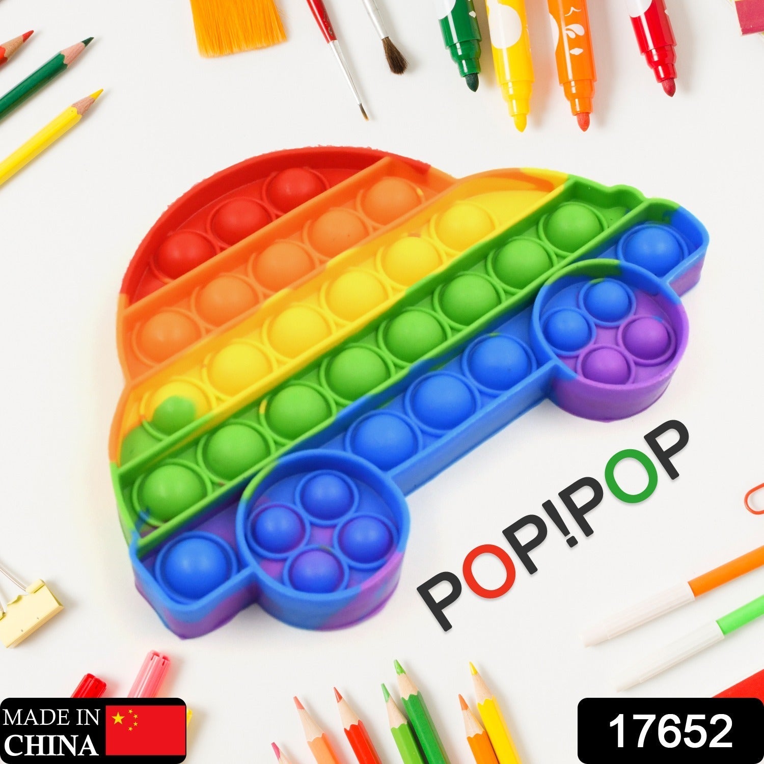 Fidget Toy Push  Bubble Fidget Sensory Toy for Kids and Adults Fidget per Stress Reliever Sensory Fidget pers (Butterfly & Car Shape / 1 Pc)