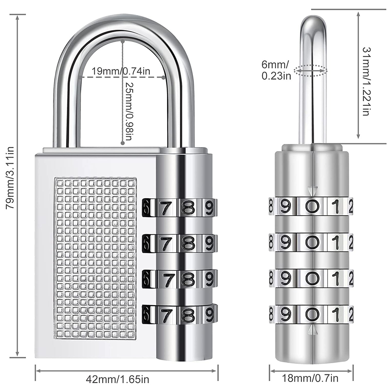 Heavy-Duty 4-Digit Resettable Combination Padlock (1 Pc)