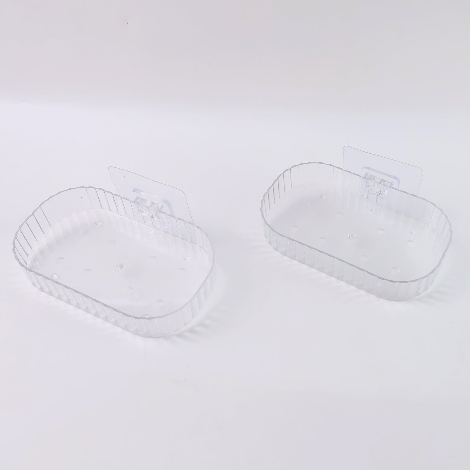 Self Adhesive Transparent Wall Mounted Soap Dish Holder (2 Pc)