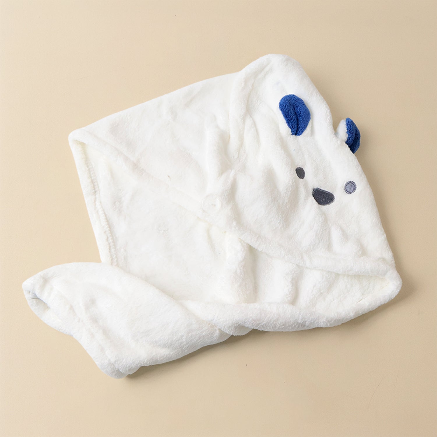 Soft Microfiber Hair Drying Towel Wrap With Cute Animal Ears  Button Closure (1 Pc)
