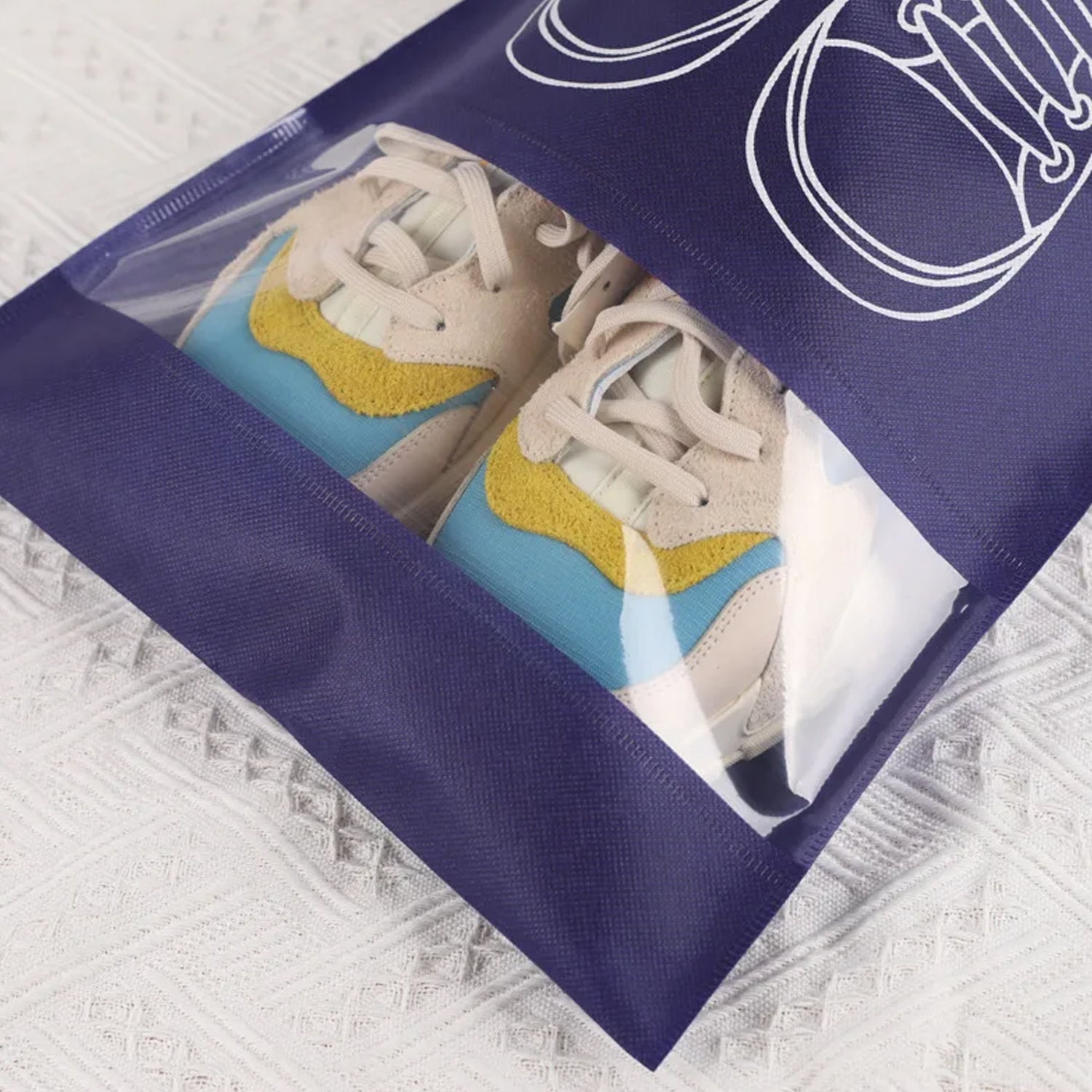 8783 Beach Bag Shoes Storage Bag Closet Organizer Non-woven Travel Portable Bag Waterproof Pocket Clothing Classified Hanging Bag Shoe Bag Luggage Travel Portable Shoe Pouch Non Woven Transparent Window (3 Pc )