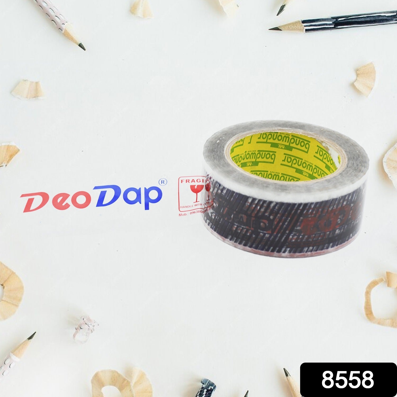 8558 Deodap Printed Transparent Strong Adhesive Packaging Tape For Multipurpose Use Packing Adhesive Tape Office Product (2 Inch X 120 Mtr.)