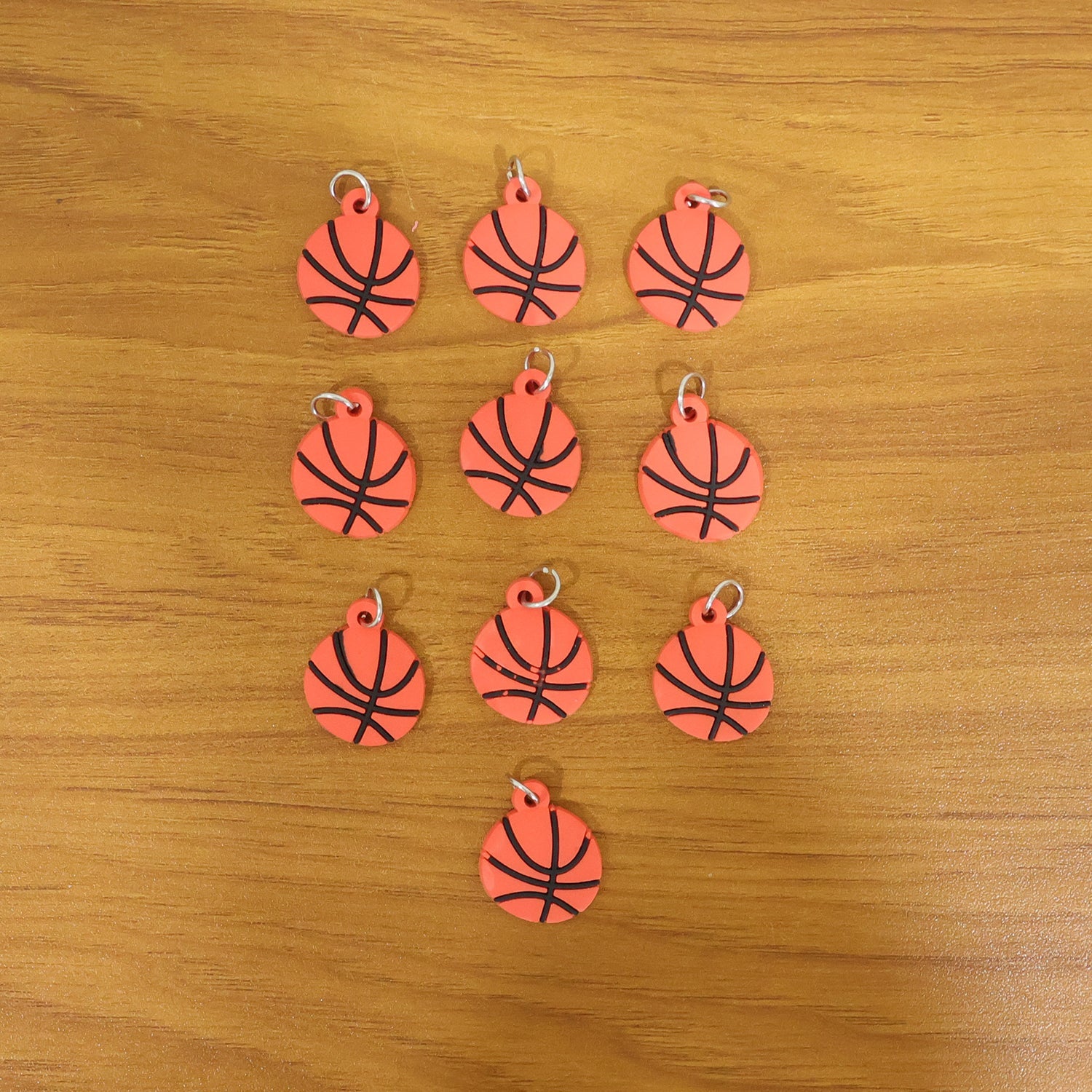 Basketball Design Bag Charm Keychain Set (10 Pc)