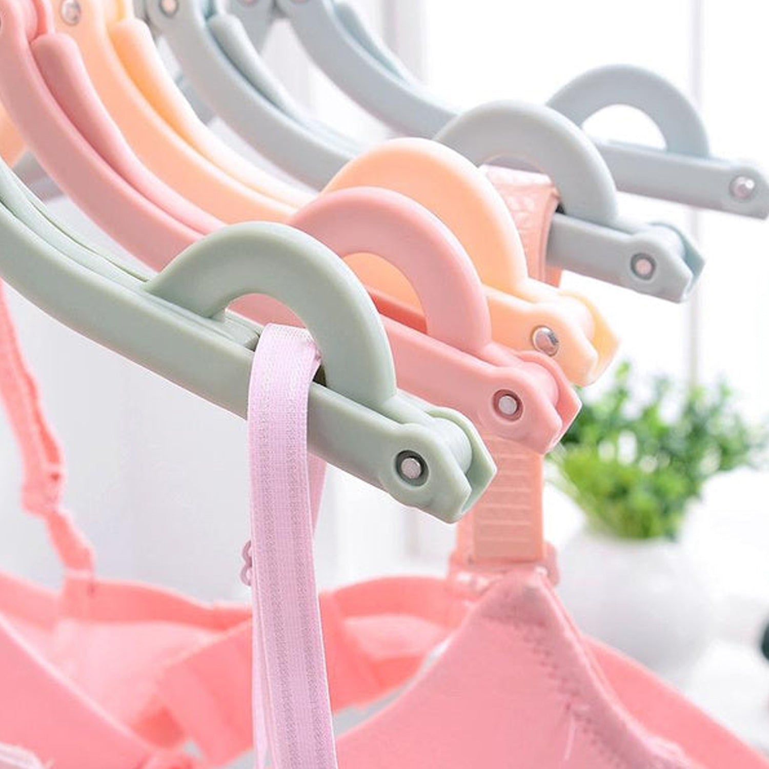 1432b 10 Pcs Portable Folding Clothes Hanger Creative Travel Easy To Carry Clothes Hanger For Adults And Children