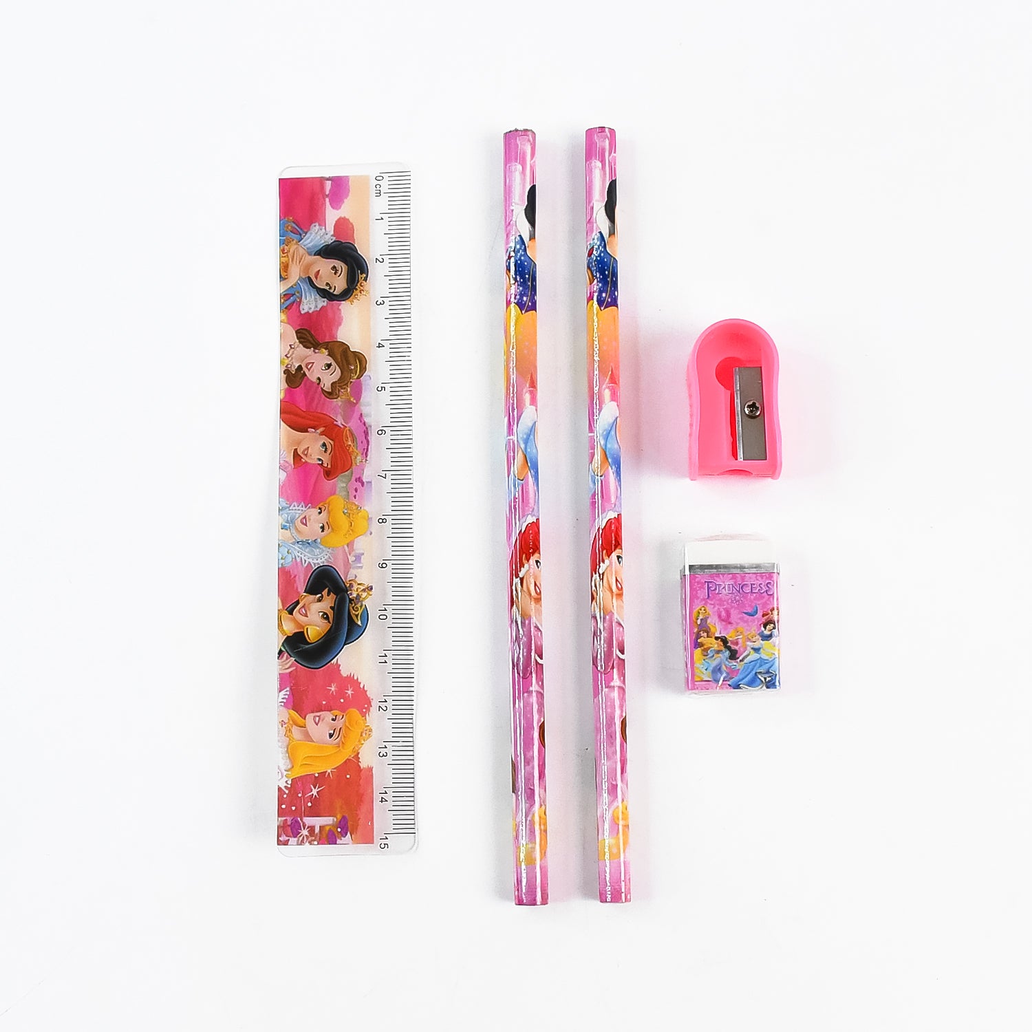 4643 Mix Design Cartoon Wooden Pencil Set Stationary Set 5 In 1 Items Educational Item For School Going Kids Stationary Set For Girls Boysstationary For Schoolgift Pack For Girls Kidsbirthday Gift Kids (5 Pc Set )
