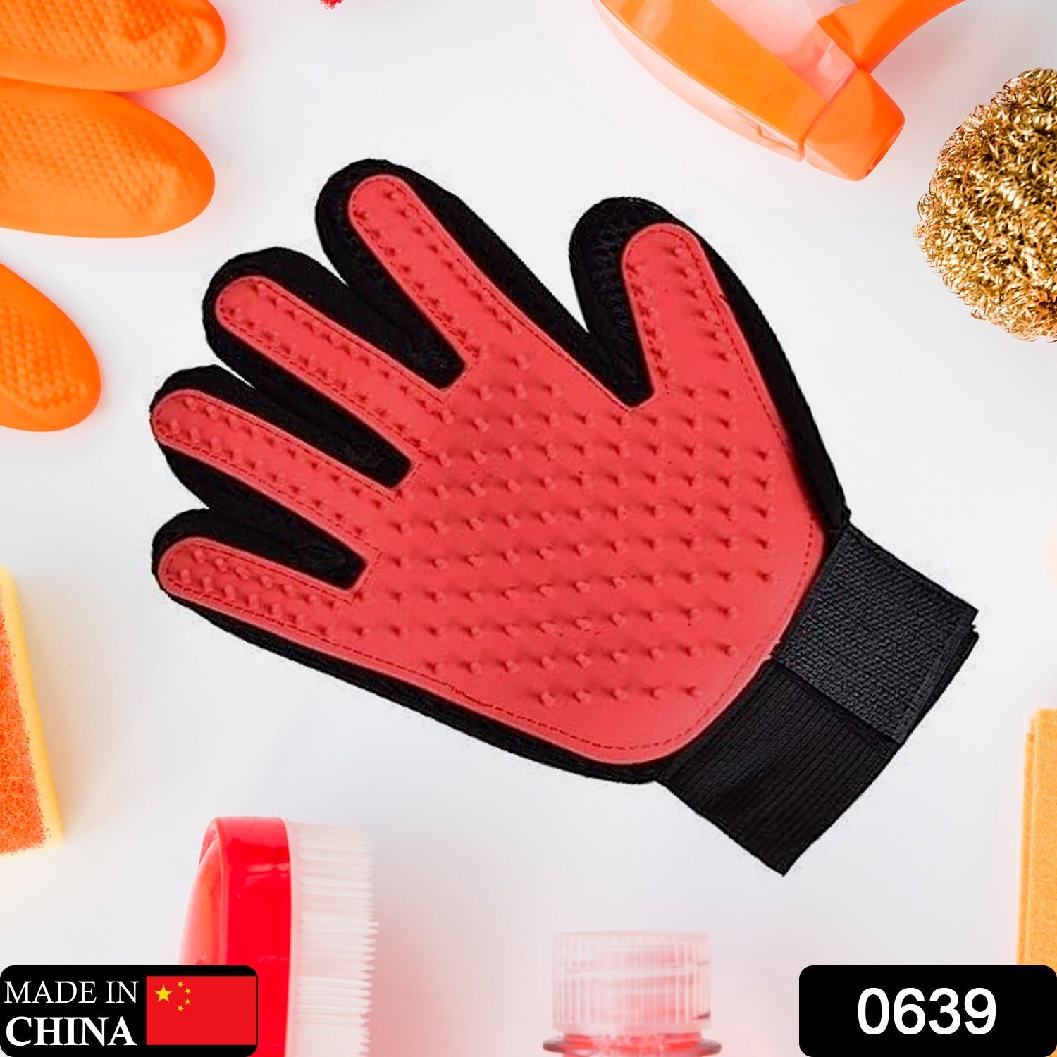 0639 1 Pc Red True Touch Used In All Kinds Of Household And Official Kitchen Places Specially For Washing And Cleaning Utensils And More (1 Pc Red)