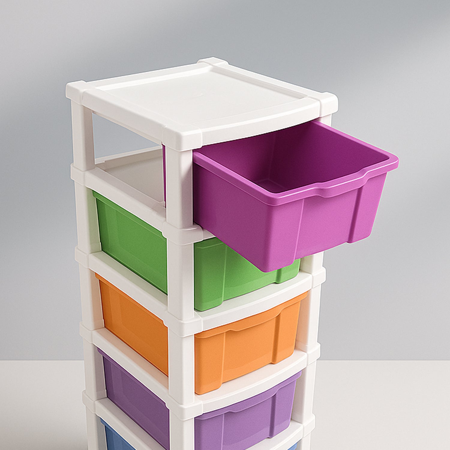 6-layer Multi-colored Plastic Storage Drawer Cabinet