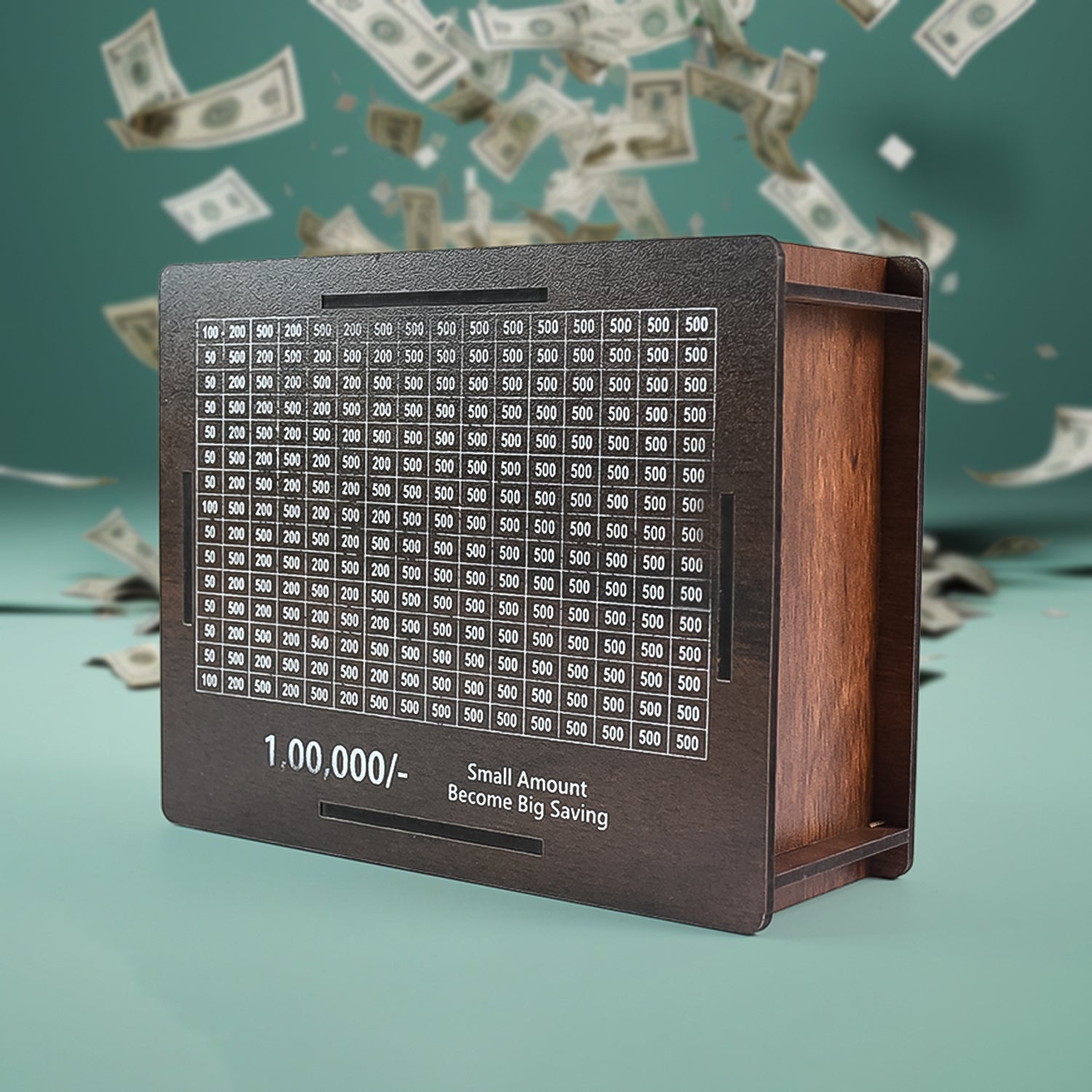 Wooden Money  Piggy Bank Money Box (1 Pc  1 Emoji Pan)