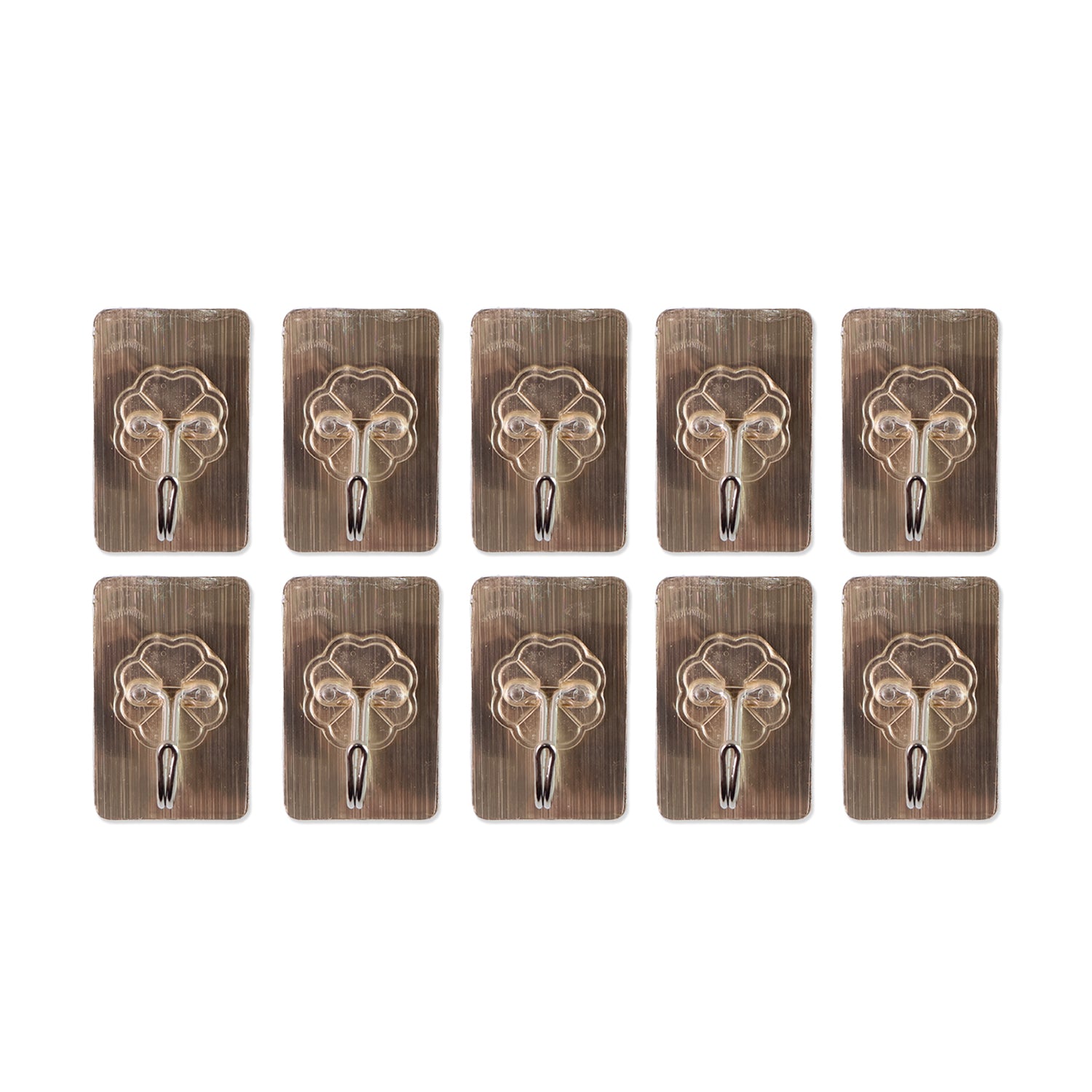 Plastic Adhesive Sticky Waterproof And Oil Proof Wall Hook (5.53.5 Cm  10 Pc)