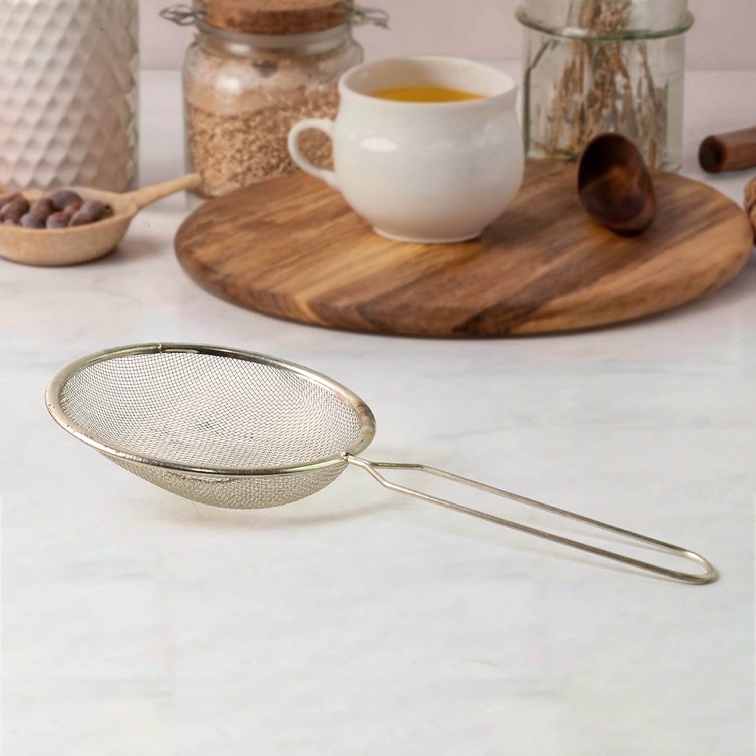 Stainless Steel Fine Mesh Tea  Coffee Strainer (1 Pc)